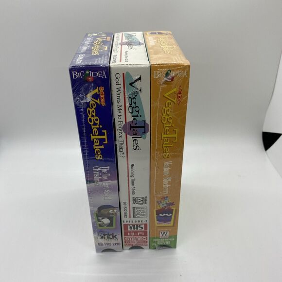 VeggieTales God Wants Me To Forgive Them VHS Video Tape Neon Green NEW Sealed +2 - Picture 6 of 9